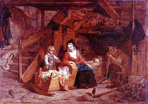 Ein Cottage-Inneres von Frederick Goodall