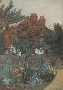 Ansicht eines Gartens in Bedford Park von Frederick Hamilton Jackson