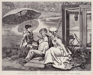 Englische Schauspieler Irene Vanbrugh, John Lawrence Toole und Mary Ansell in einer Aufführung von J M Barries Stück Walker, London, im Toole