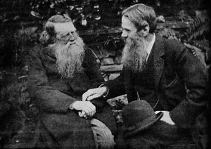 Ruskin und Holman Hunt genießen ein Gespräch über Kunst, um 1925 von Frederick Hollyer