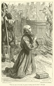 Als er zum Pfahl kam, betete er kniend auf seinen Knien von Frederick John Skill