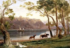 Flusslandschaft mit Lastpferden von Frederick Lee Bridell