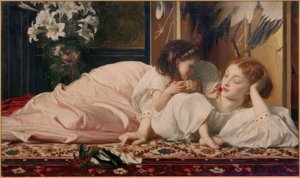 Mutter mit Kind (Kirschen) von Frederick Lord Leighton