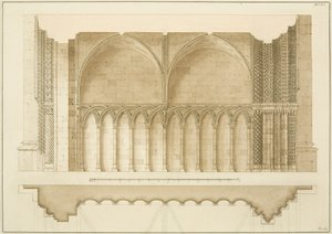 College-Tor, Schnitt und Plan von Frederick Mackenzie