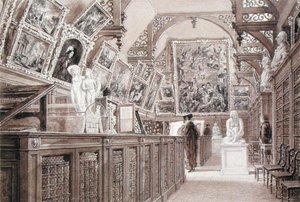 Innenraum der alten Perse-Schule, mit einer Auswahl aus Lord Fitzwilliams Vermächtnis