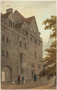 Alte Magdalen Hall vom Kiesweg abgebrannt A.D. von Frederick Mackenzie