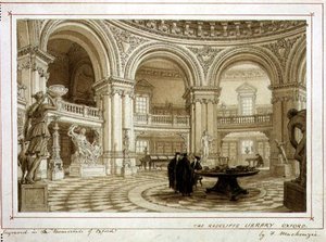 Die Radcliffe-Bibliothek, Oxford, ca. 1835 von Frederick Mackenzie