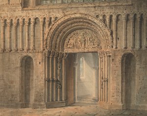 Das Westtor, Rochester Kathedrale, Kent von Frederick Mackenzie