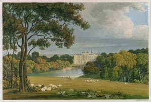 Ansicht von Burghley House, Sitz des Marquis von Exeter, graviert und veröffentlicht von Robert Havell (1769-1832), 1819 (Farbstich) von Frederick Mackenzie