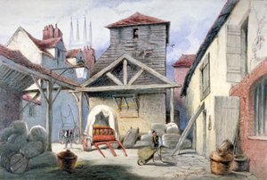 Hof des Rose Inn, Farringdon Street, City of London von Frederick Napoleon Shepherd