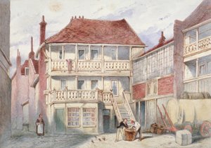 Ansicht der French Horn Tavern, Holborn, London, 1840