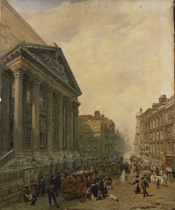Das Mansion House von Poultry, Blick auf Cheapside Richtung St. Mary-Le-Bow von Frederick Nash