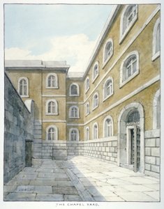 Der Kirchhof in Newgate-Gefängnis, Old Bailey, City of London, 1840 von Frederick Nash