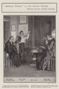 Eine Aufführung von Sherlock Holmes im Lyceum Theatre, London von Frederick Pegram