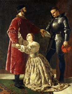 Herzog Friedrich verbannt Rosalind von seinem Hof von Frederick Richard Pickersgill