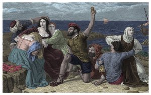 Piraten des Mittelmeers spielen Gefangene bei der Illustration von Frederick Richard Pickersgill (1820-1900) 1869 von Frederick Richard Pickersgill