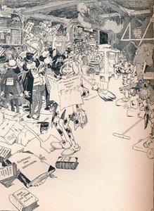 Der Eigentumsraum eines cleveren Karikaturisten, ca. 1890