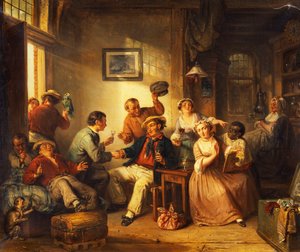 Reisende ruhen sich in einer Taverne aus, 1852