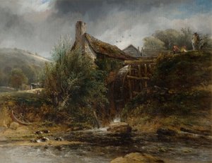 Eine Wassermühle in der Nähe von Totnes, Devon, 1834