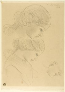 Skizzen eines Frauenprofils von Frederick William Burton