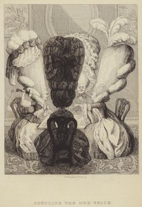 Die seltsame Karte ausspielen: Satire über Frauenfrisuren und die Spielmanie von Frederick William Fairholt