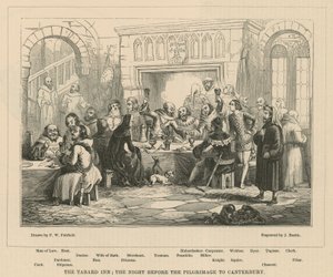 Das Tabard Inn, die Nacht vor der Pilgerreise nach Canterbury von Frederick William Fairholt
