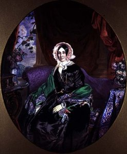Porträt einer Frau in einem viktorianischen Innenraum von Frederick William Lock