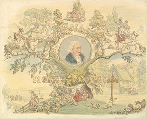 Entwurf für eine Titelseite im Stil von Rowlandson, 1858-1914 von Frederick William Pailthorpe
