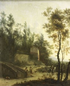 Italienische Landschaft mit Jägern