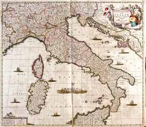 Karte von Italien, Korsika und Sardinien (Radierung) von Frederick de Wit