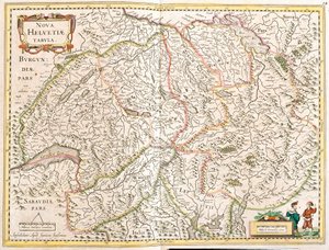 Karte der Schweiz von Frederick de Wit