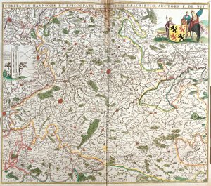 Karte der Grafschaft Hennegau (Belgien) und des Bistums Cambrai (Frankreich)
