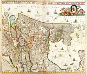 Karte der Grafschaft Holland (Niederlande)