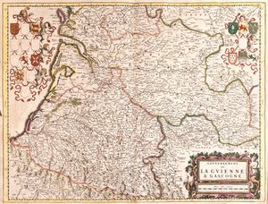 Karte der Regierung von Guyenne und Gascogne (Frankreich)