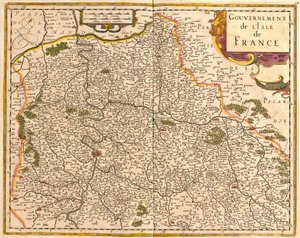 Karte der Île-de-France (Frankreich) von Frederick de Wit
