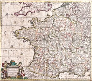 Karte des Königreichs Frankreich von Frederick de Wit