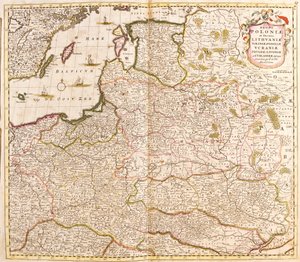 Karte des Königreichs Polen, Herzogtümer Litauen und Livland (Lettland) und Ukraine