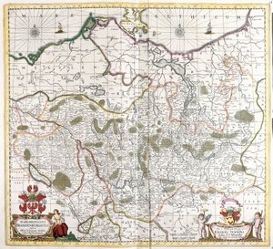 Karte der Markgrafschaft Brandenburg (Deutschland) (Radierung)