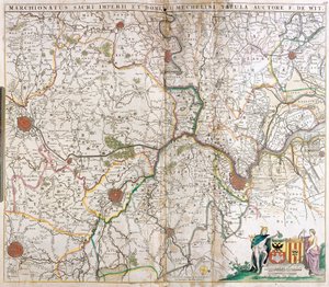 Karte der Markgrafschaften des Heiligen Römischen Reiches und der Herrschaft Mechelen (Niederlande) (Radierung)