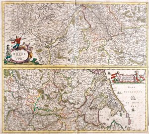 Karte des Rheinlandes (Deutschland)