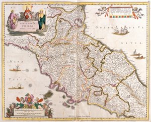 Karte der Kirchenstaaten in der Toskana (Italien)