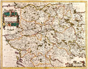 Karte der Generalregierung des Orléanais (Frankreich)