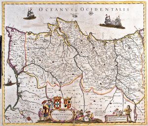 Karte der Königreiche Portugal und Algarve (Radierung) von Frederick de Wit
