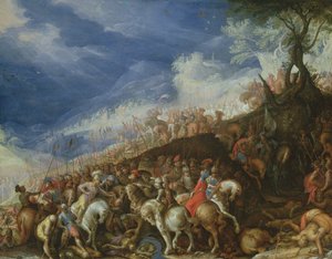 Alexander der Große und seine Hauptleute erobern Kaiser Darius zurück von Frederick van Valkenborch