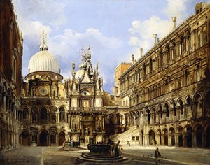 Der Innenhof des Dogenpalastes, Venedig, 1841 von Frederico Moja