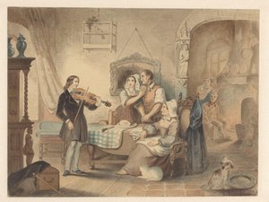 Charles Auguste de Bériot spielt Geige für eine Gesellschaft
