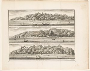 Verschiedene Verstärkungen der VOC auf Ceram Laäla bei Compagnies Sagoe-bosch / Loehoe, und die Festung Overburg / Das Dorf Saway