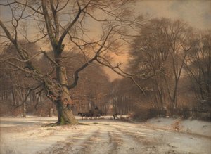 Winterlandschaft. Motiv aus dem Jægersborg Dyrehave von Frederik Rohde