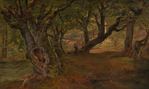 Ansicht des Bregentved-Waldes, Sjaeeland, Mitte der 1830er Jahre von Frederik Sødring