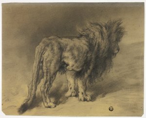 Stehender Löwe mit zotteliger Mähne von Frederik William Zurcher